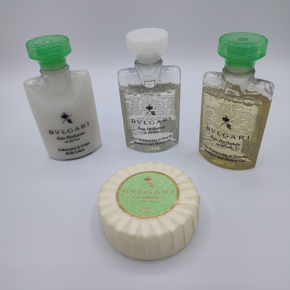 BVLGARI Eau Parfumée au Thé Vert 4-Piece Luxury Bath Set | Lotion Gel Soap